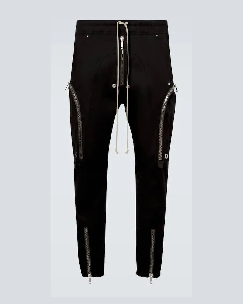Rick Owens Schmale Hose Bauhaus aus Popeline Schwarz