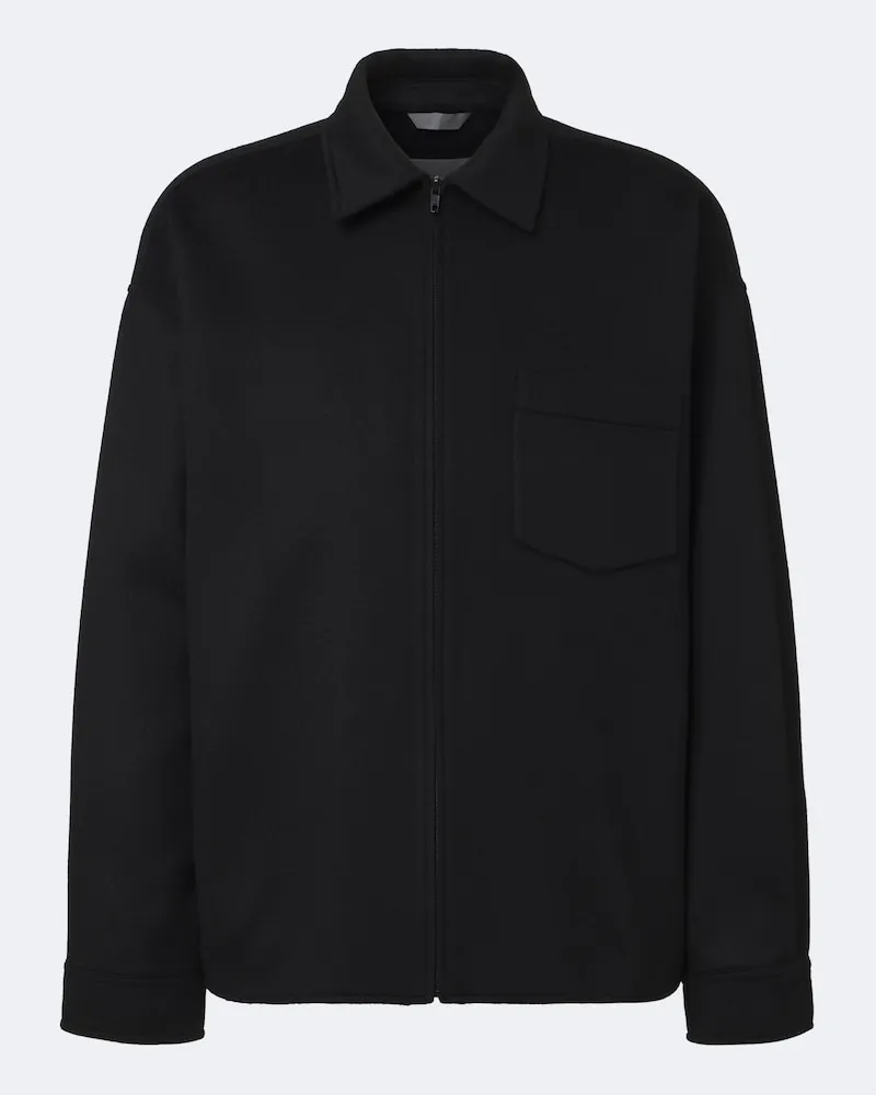 Balenciaga Hemdjacke aus Wolle Schwarz