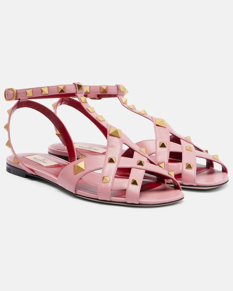 Valentino Garavani Sandalen Rockstud aus Leder Rosa