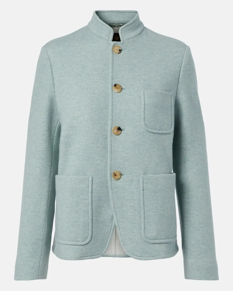 Loro Piana Jacke Mini Spagna aus einem Kaschmirgemisch Grün