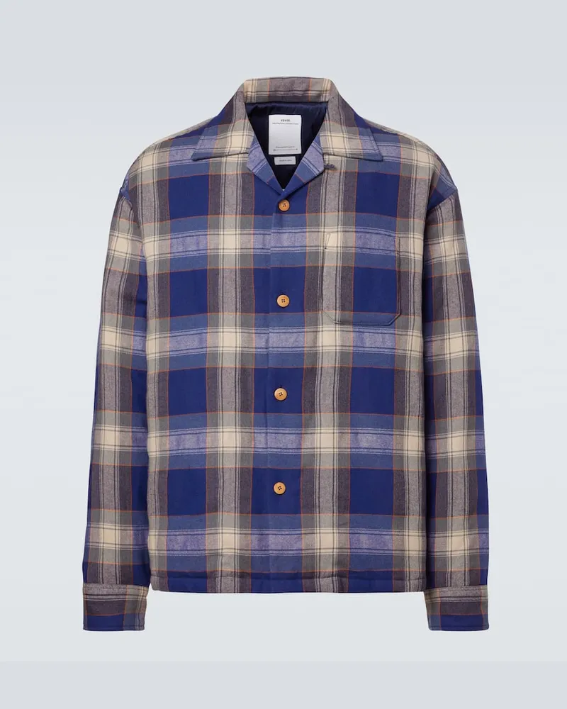 Visvim Daunenjacke Keesey aus Wolle und Leinen Blau