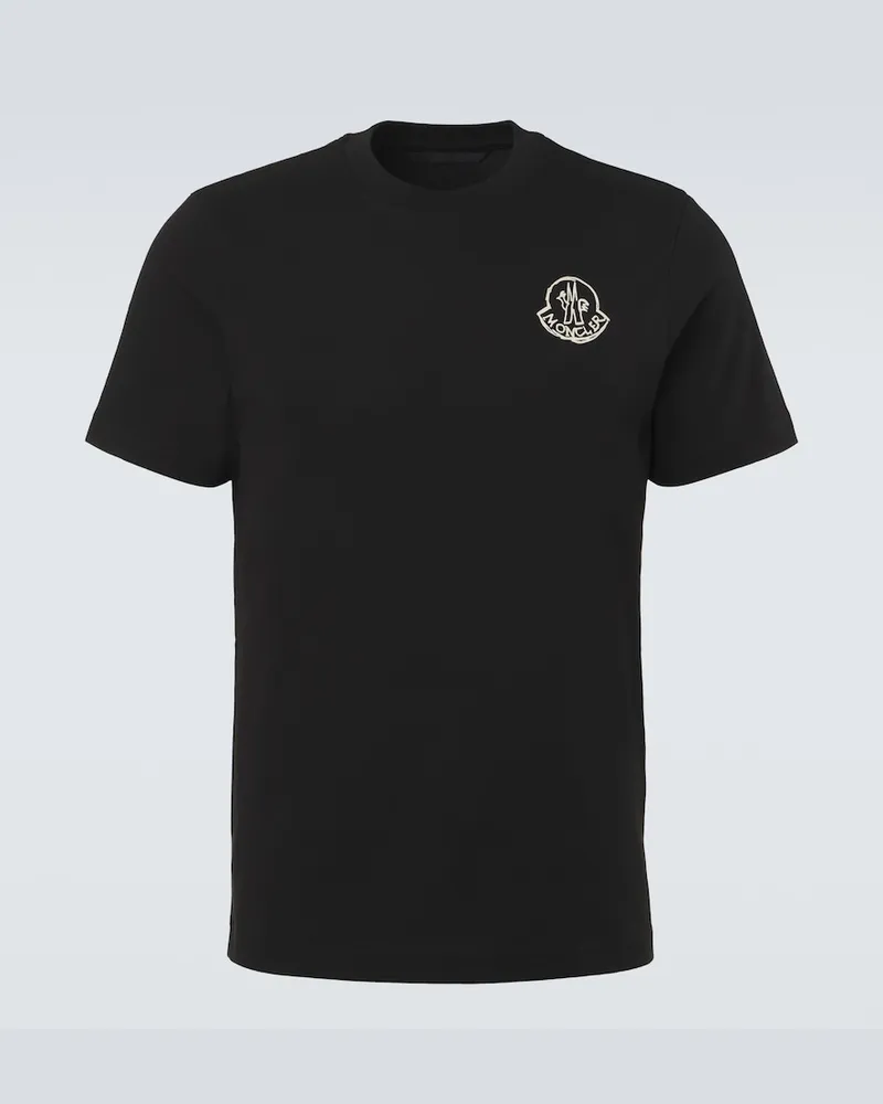 Moncler T-Shirt aus Baumwoll-Jersey Schwarz