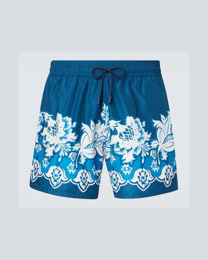 Etro Bedruckte Badehose Blau
