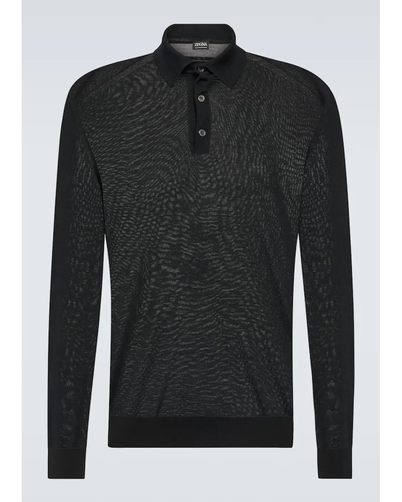 Ermenegildo Zegna Polopullover aus Wolle Schwarz