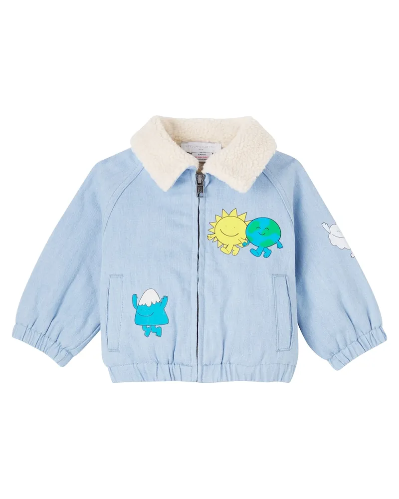 Stella McCartney Kids Baby Bedruckte Jeansjacke Blau