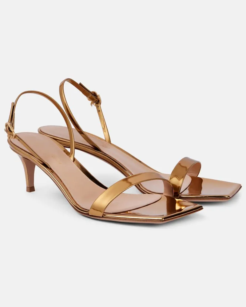 Gianvito Rossi Sandalen Ribbon 55 aus Metallic-Leder Gold