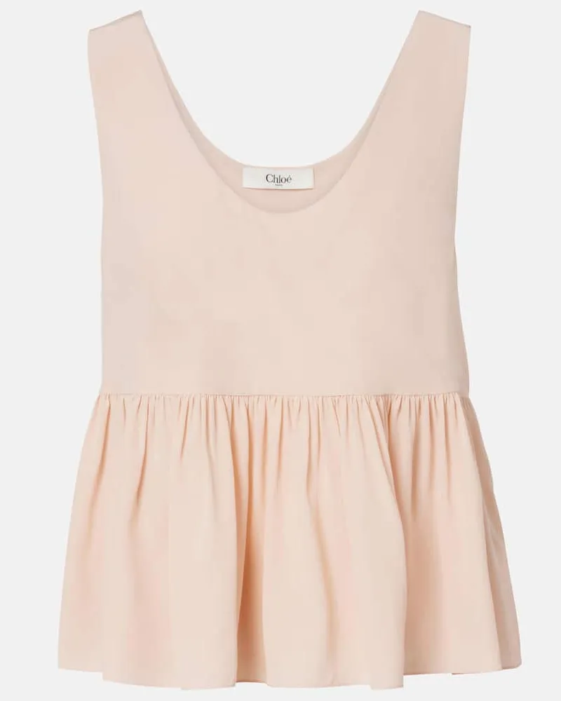 Chloé Chloé Top aus Crêpe de Chine aus Seide Pink