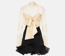 Minikleid Illustration Flounce mit Spitze