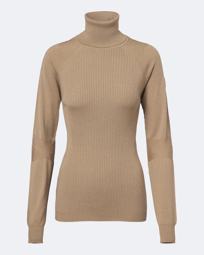 Moncler Rollkragenpullover aus einem Wollgemisch Beige