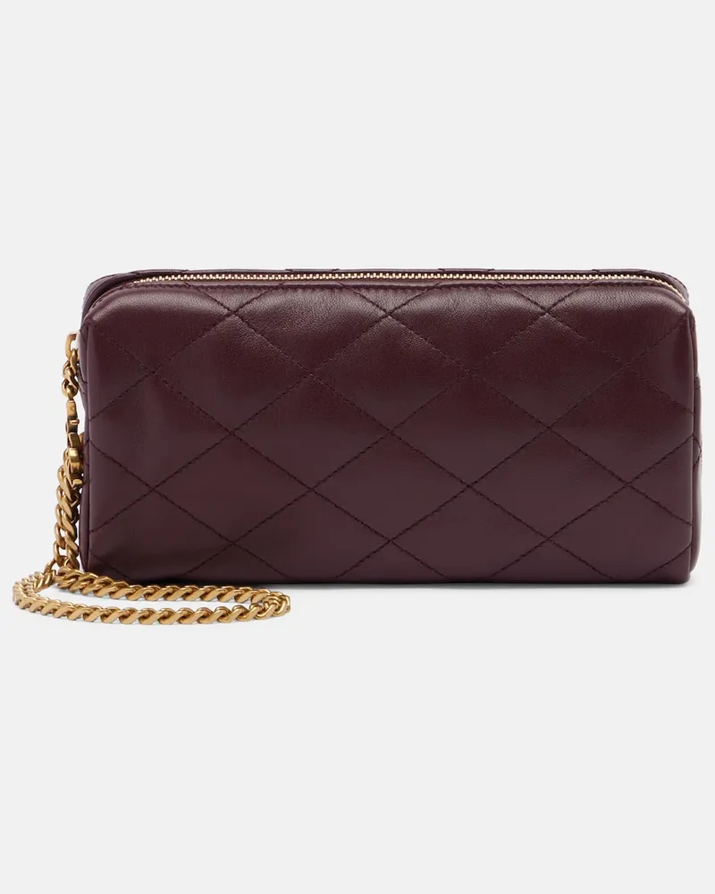 Saint Laurent Portemonnaie mit Kettenriemen Cassandre Burgunderrot