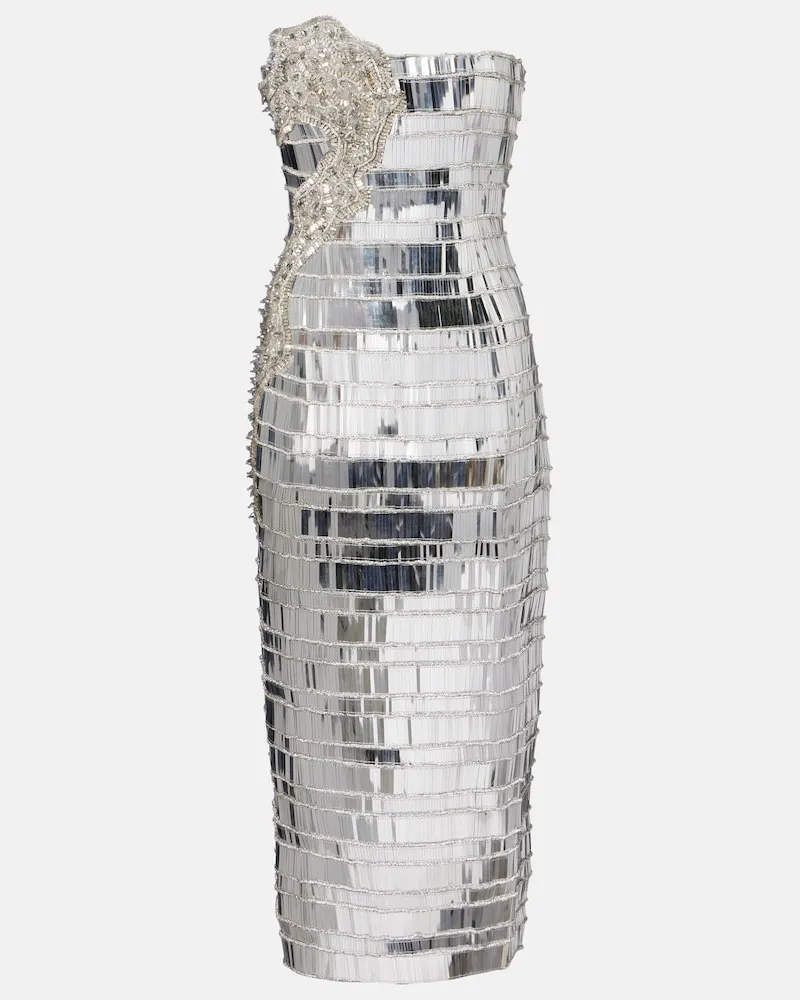Rachel Gilbert Robe Ariel mit Bustier Silber