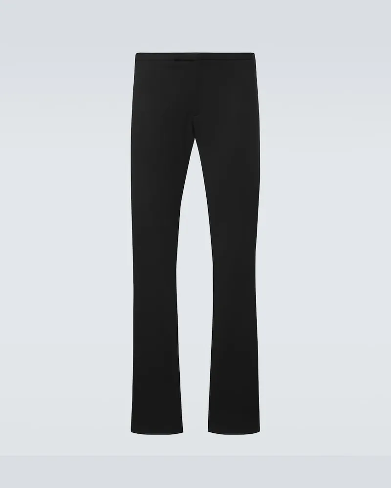 Gucci Gerade Hose aus Wolle Schwarz