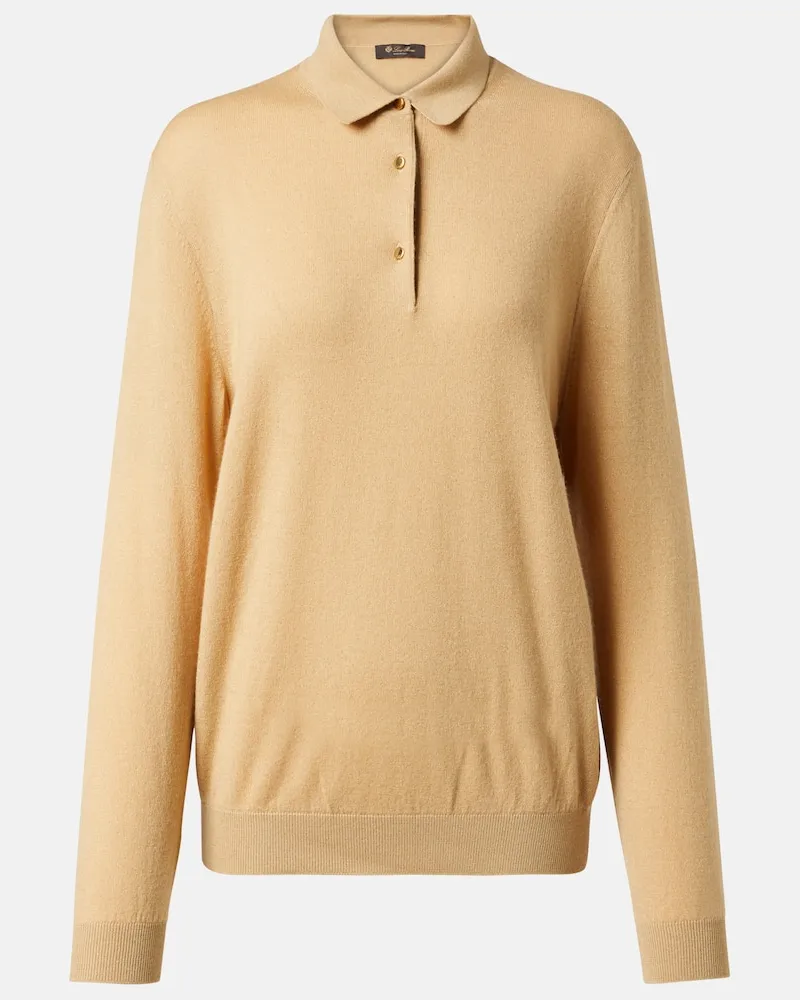 Loro Piana Polopullover Luciole aus einem Kaschmirgemisch Beige