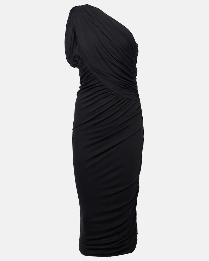 Rick Owens Lilies Midikleid Amira aus Jersey Schwarz