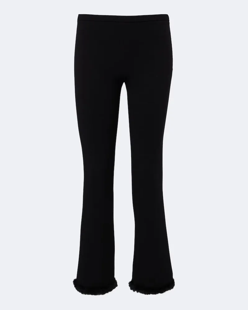 Magda Butrym Cropped-Schlaghose aus einem Wollgemisch Schwarz