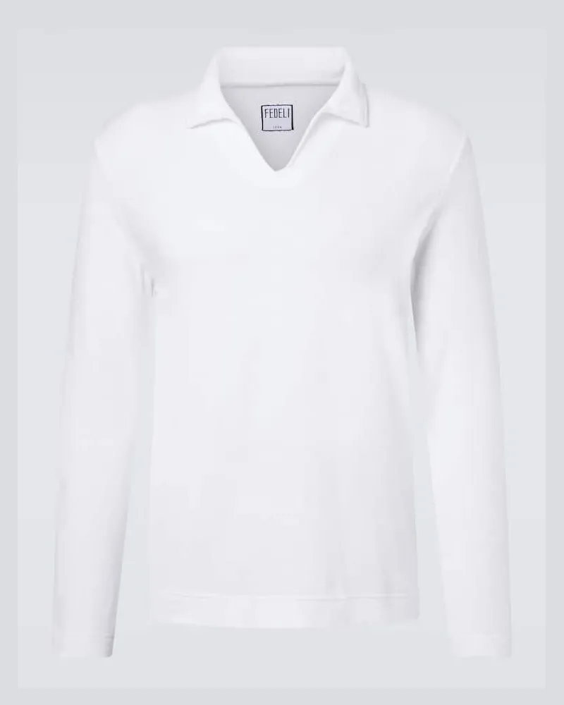 Fedeli Polohemd aus Baumwollfrottee Weiß