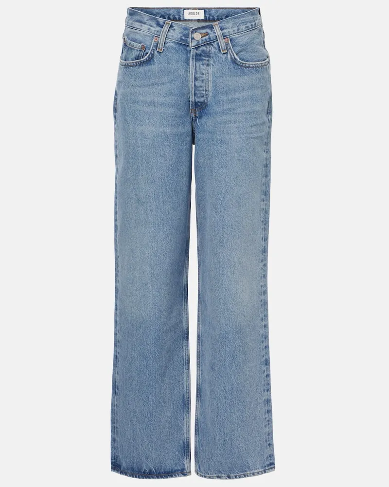 AGOLDE Straight Jeans V-Waist Baggy Blau