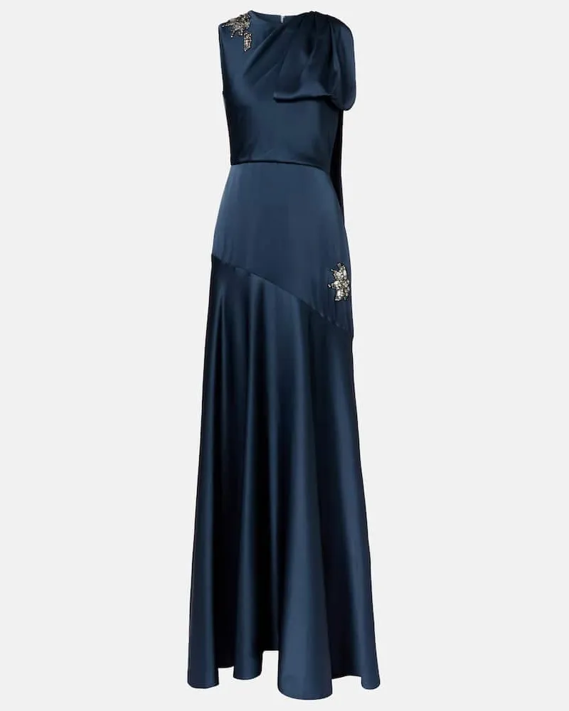 Erdem Verzierte Robe aus Cady Blau