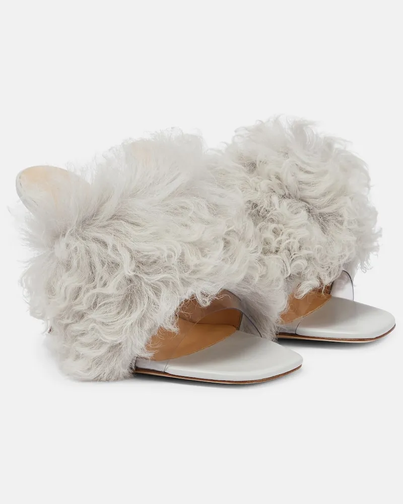 Magda Butrym Pantoletten mit Shearling Grau