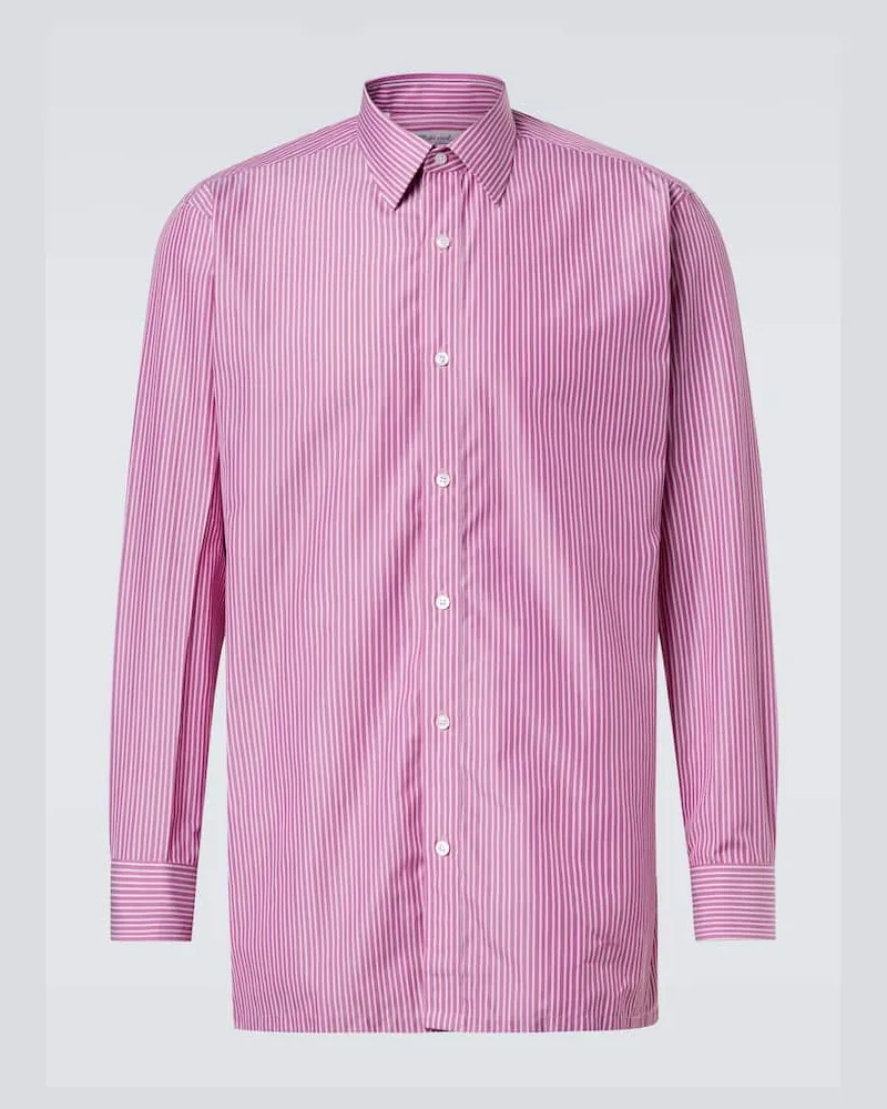 Charvet Hemd aus Baumwollpopeline Burgunderrot