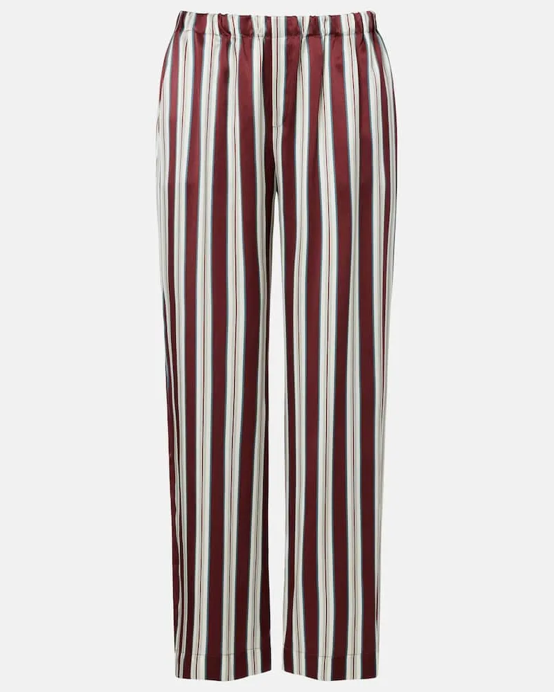 ASCENO Pyjama-Hose Rosa aus Seidensatin Multicolor