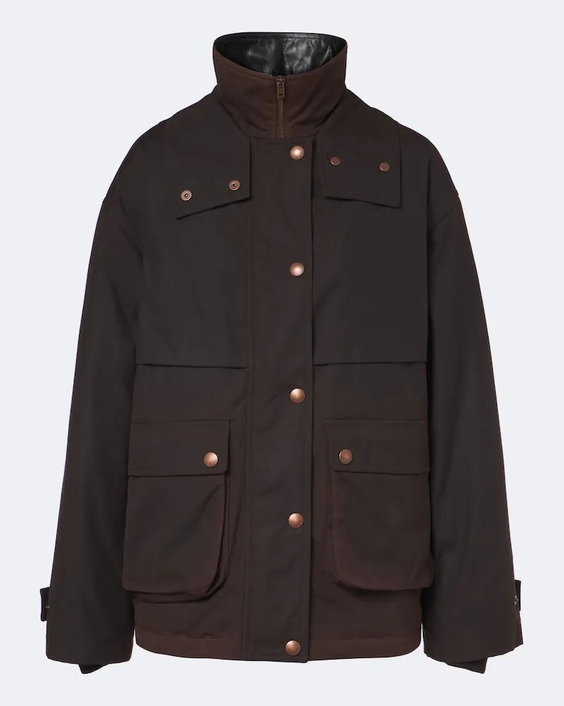 Acne Studios Oversize-Daunenjacke aus Baumwoll-Canvas Braun