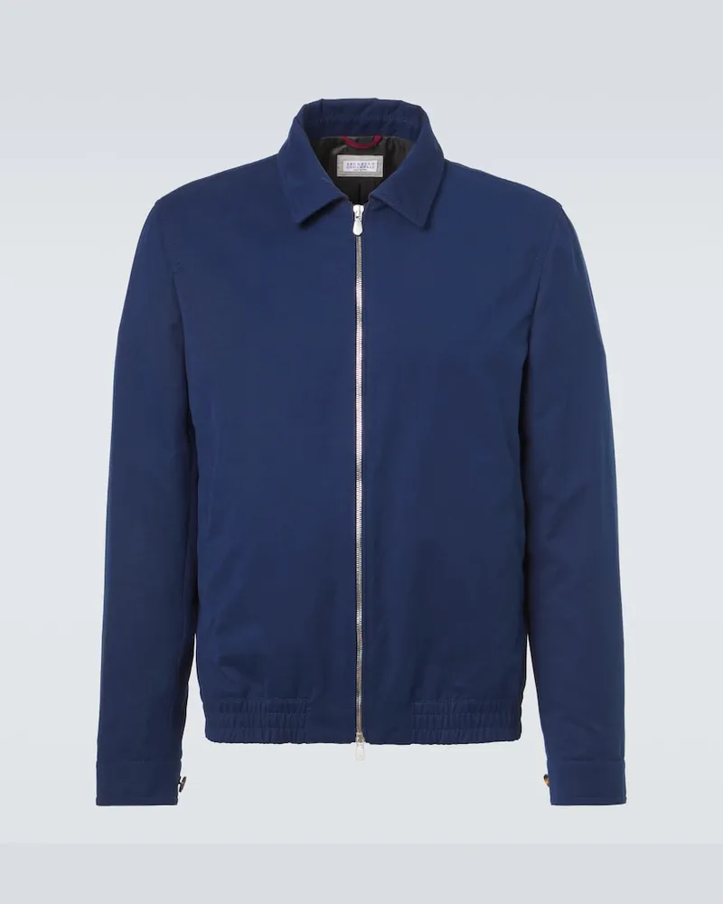 Brunello Cucinelli Blouson aus Tech-Material Blau
