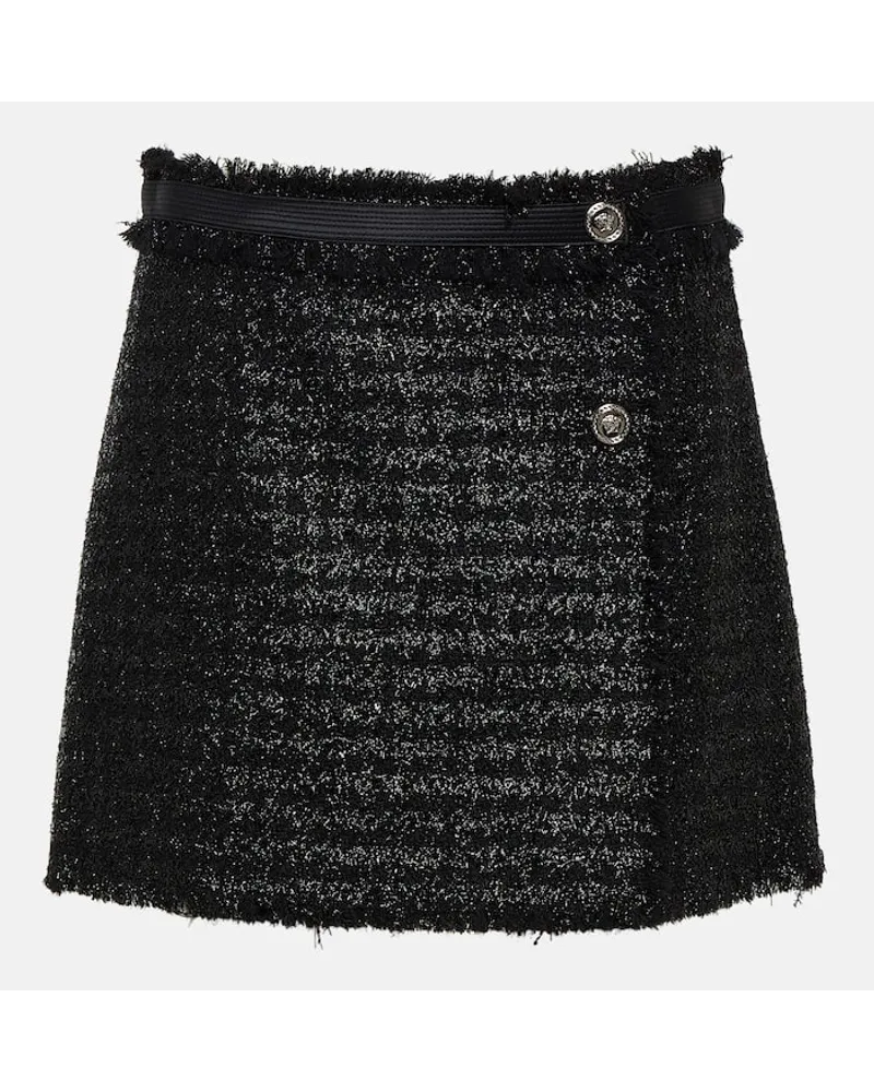 Versace Minirock aus Tweed Schwarz