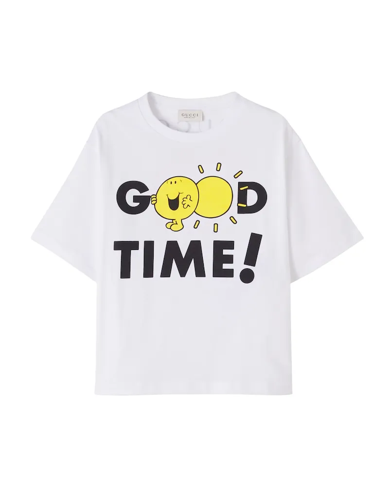 Gucci X Mr. Men Little Miss T-Shirt aus Baumwolle Weiß