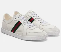 Sneakers Stretch Web Stripe aus Leder