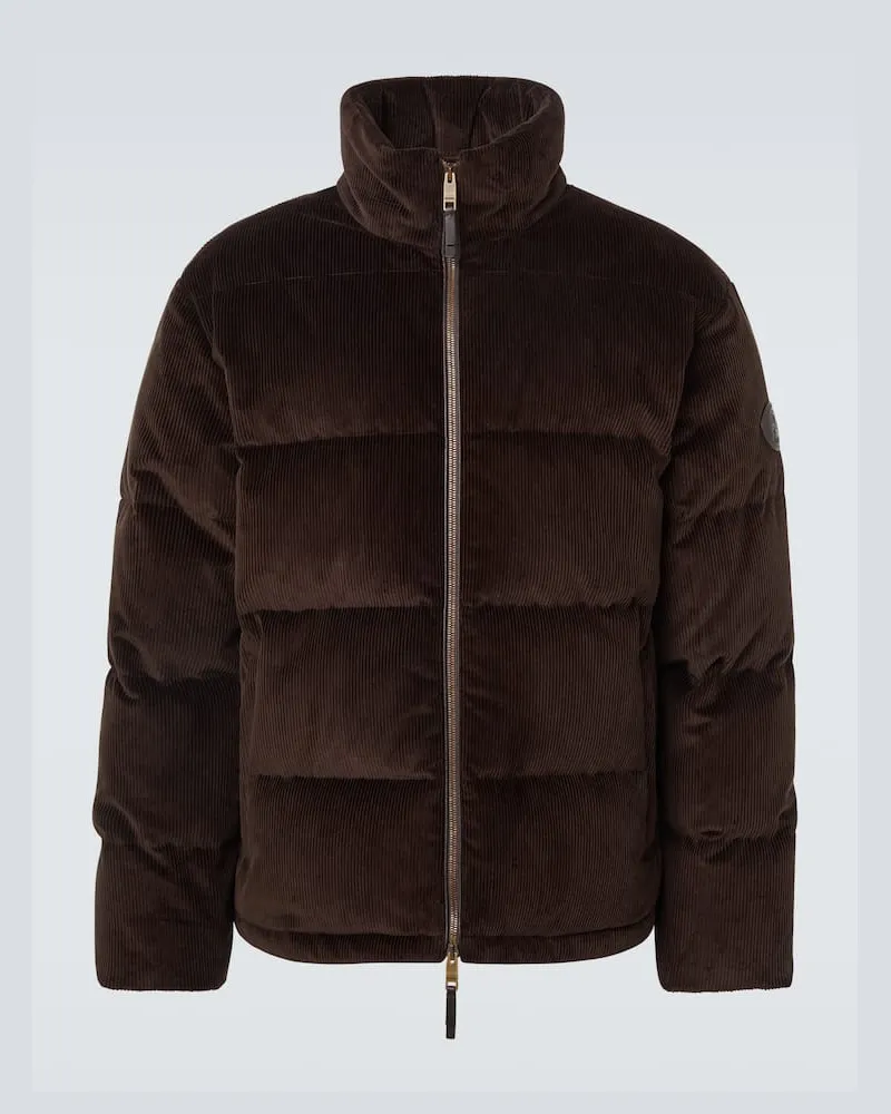 Burberry Daunenjacke aus Baumwoll-Cord Braun