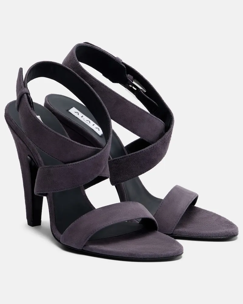 Alaïa Alaïa Sandalen Cone aus Veloursleder Grau