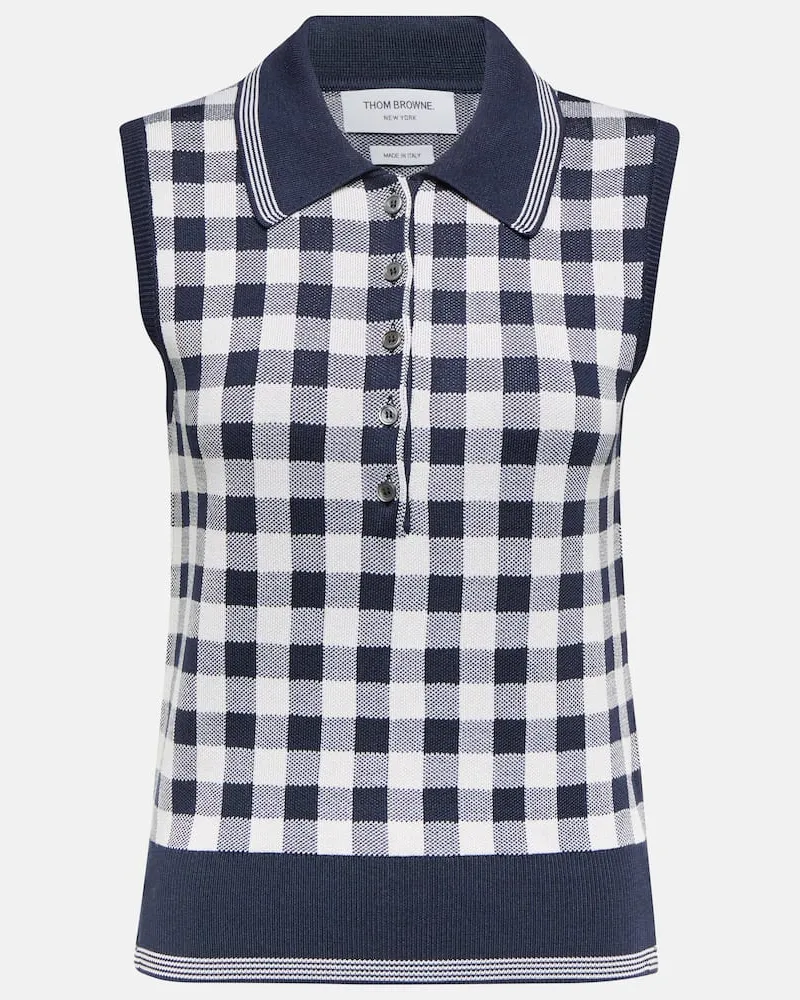 Thom Browne Pullunder aus Seide Blau