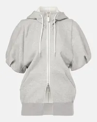 Sacai Kapuzenjacke Sponge aus Jersey Grau