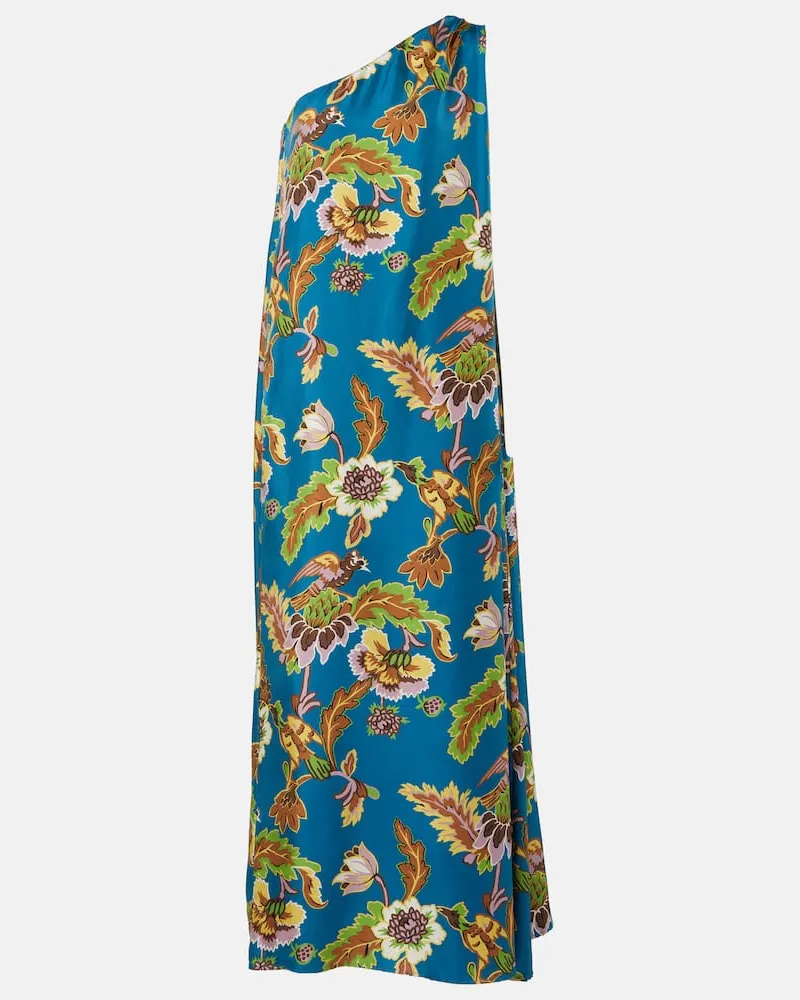 La DoubleJ Bedrucktes Maxikleid Roy aus Seiden-Twill Multicolor