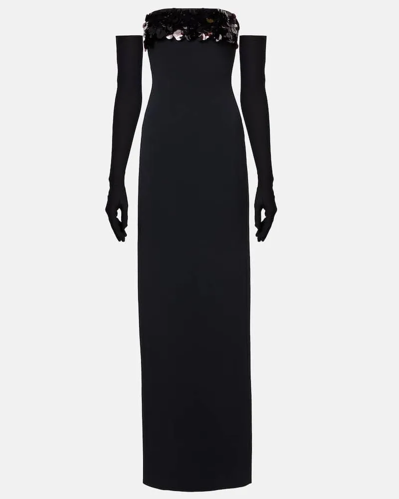 David Koma Maxikleid mit Pailletten Schwarz