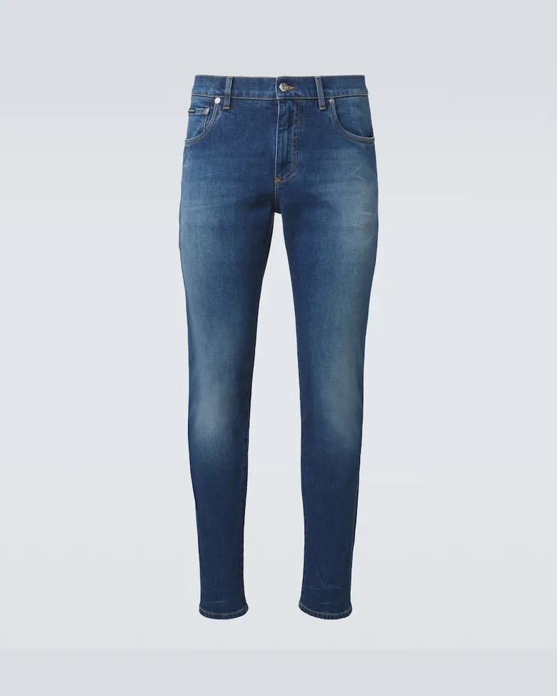 Dolce & Gabbana Mid-Rise Slim Jeans Blau