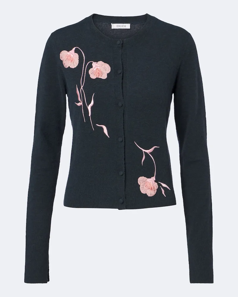 Erdem Verzierter Cardigan Grün