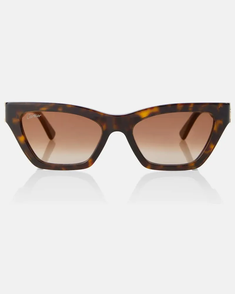 Cartier Cat-Eye-Sonnenbrille Signature C Braun