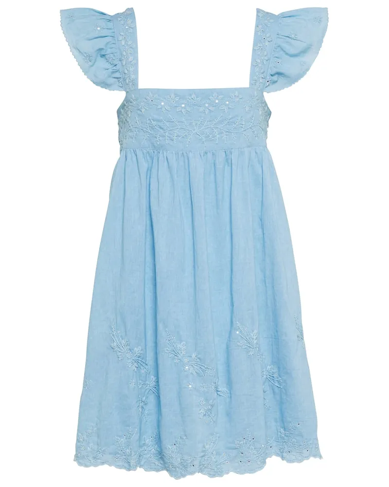 Juliet Dunn Minikleid Baby Doll aus Baumwolle Blau