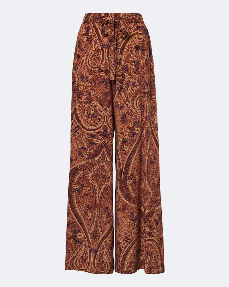 Ulla Johnson Weite Hose Sawyer aus Seiden-Crêpe de Chine Multicolor