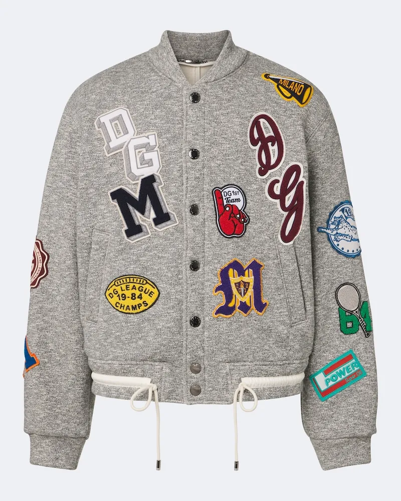 Dolce & Gabbana Collegejacke aus Baumwolle Grau
