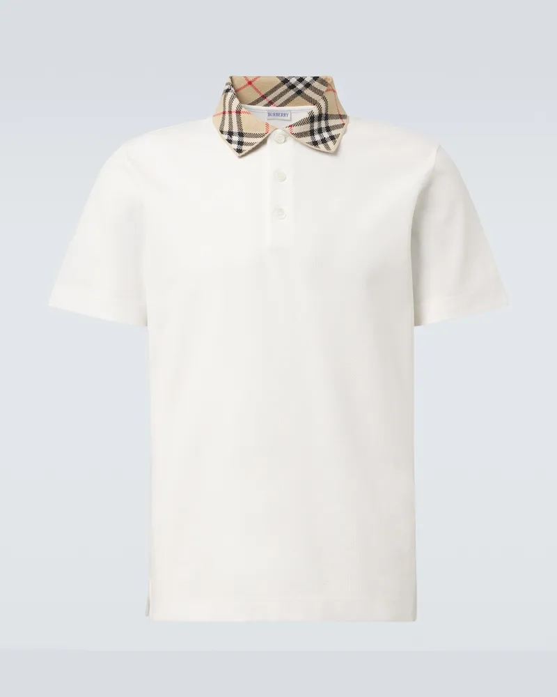Burberry Polohemd aus Baumwolle Weiß