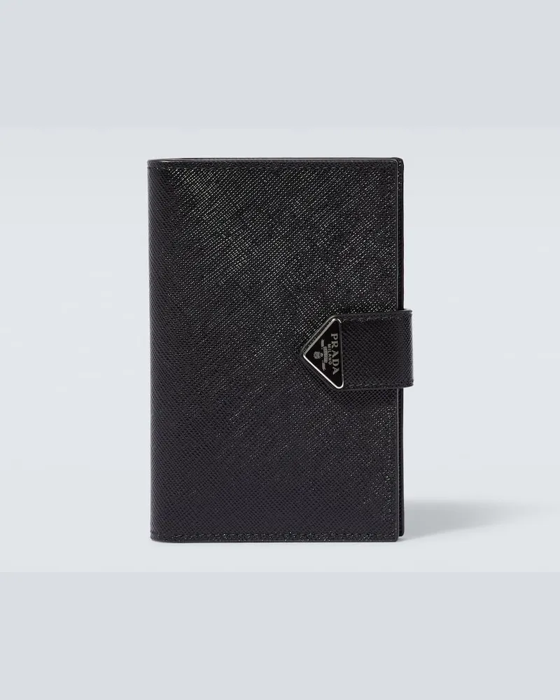 Prada Portemonnaie aus Saffiano-Leder Schwarz