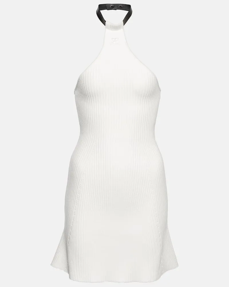 Courrèges Courrèges Minikleid aus Rippstrick Weiß