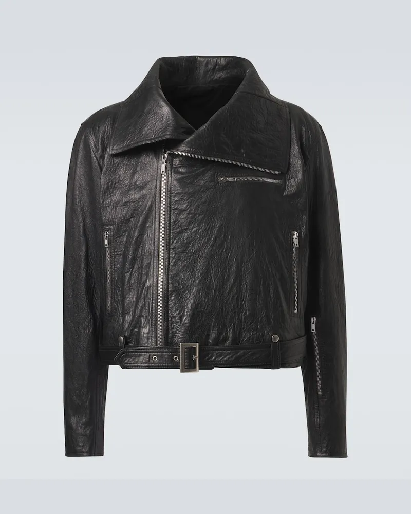 Rick Owens Lederjacke Dracubiker Schwarz