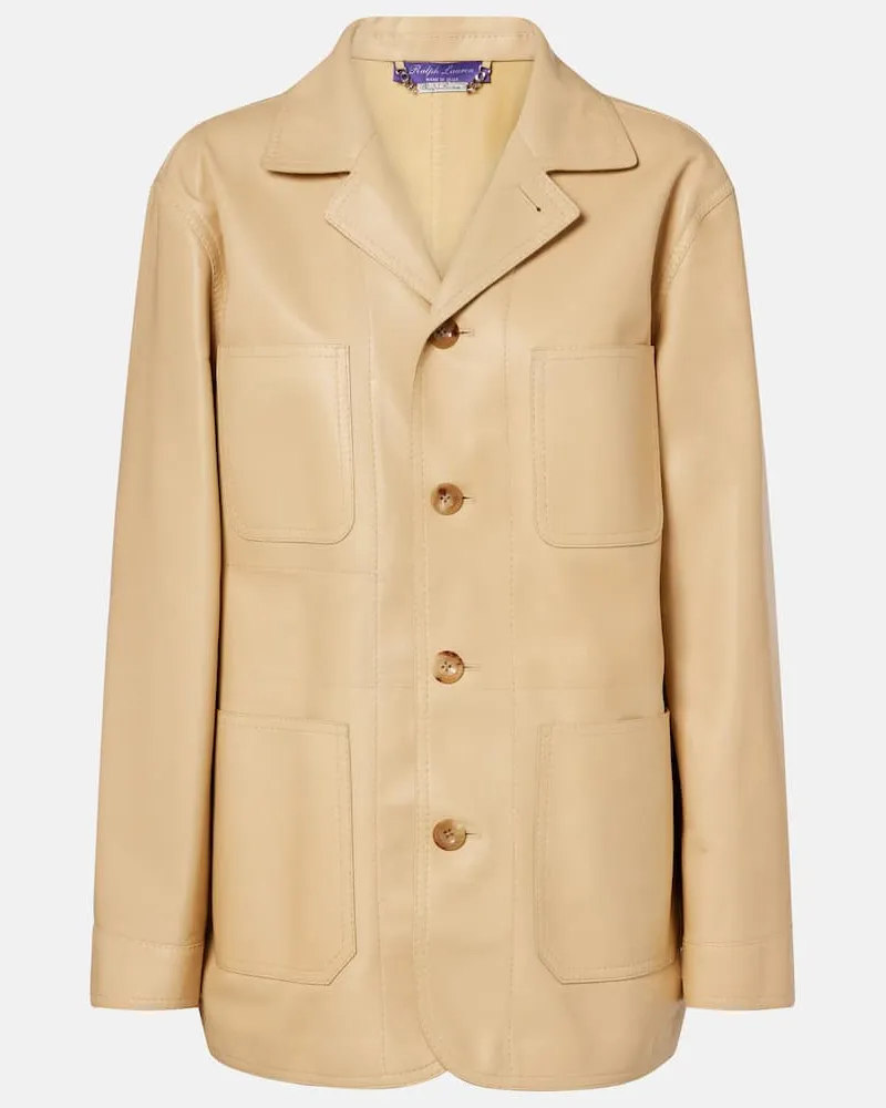 Ralph Lauren Lederjacke Adrianna Beige