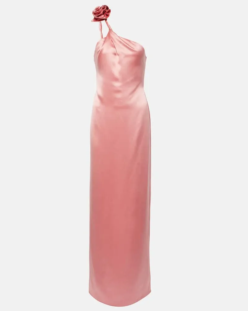 Magda Butrym Robe aus Seidensatin Rosa