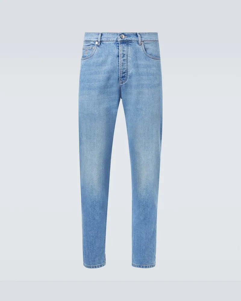 Brunello Cucinelli Mid-Rise Straight Jeans Blau