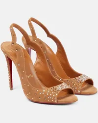 Christian Louboutin Nudes Slingback-Sandalen Degrachick aus Veloursleder Beige